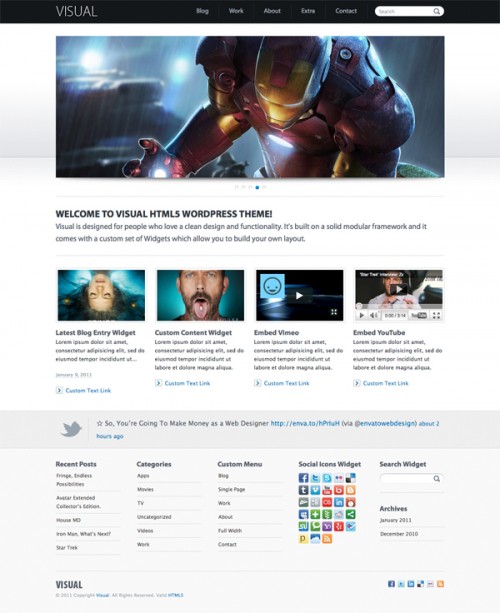 Visual HTML5 WordPress Theme