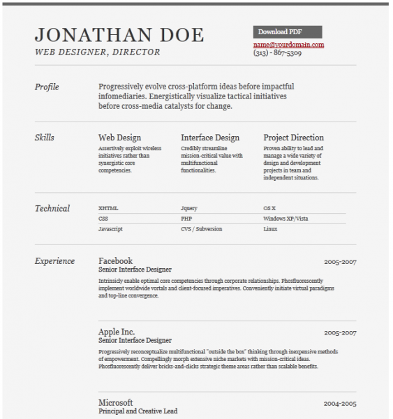 Cv And Resume Templates resume cv template