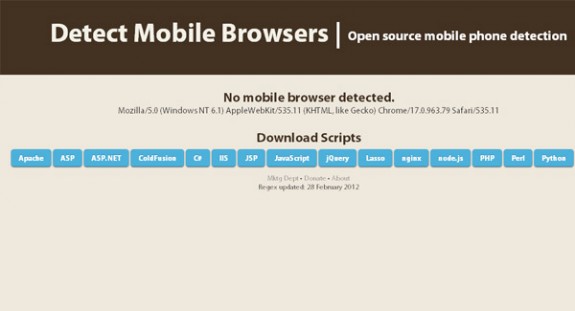 Detect Mobile Browsers