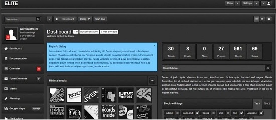 elite admin template