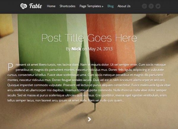 Fable wordpress theme