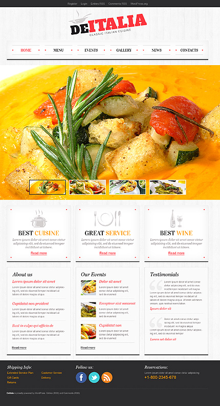 Classic Italian Cuisine WordPress Theme