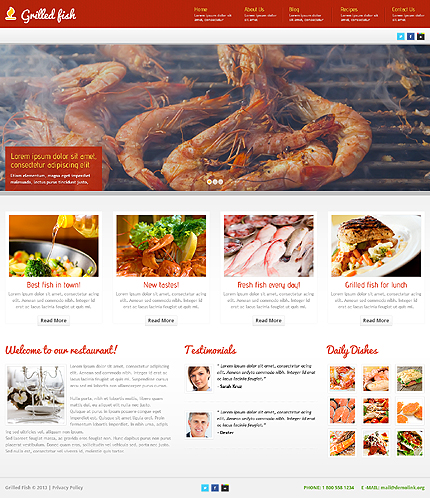 Red Seafood Restaurant WordPress Theme