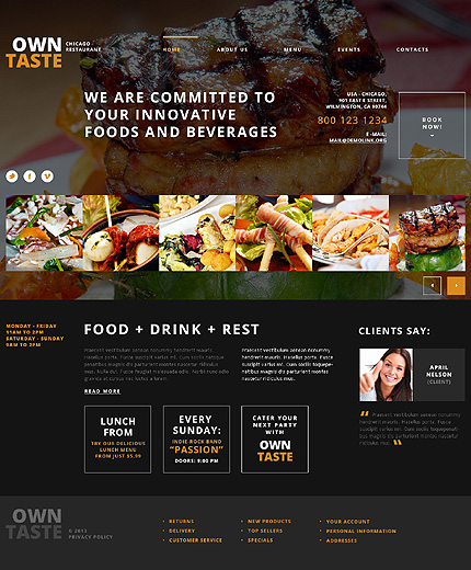 Cafe And Restaurant Responsive WordPress Theme
