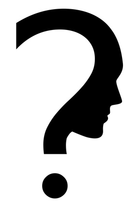 Vector icon of question mark with face