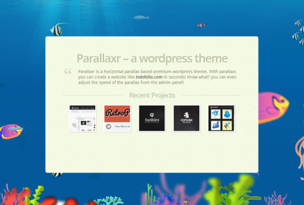Parallaxr wordpress theme