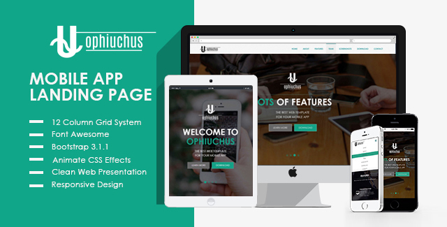 Ophiuchus - Mobile App Landing Page