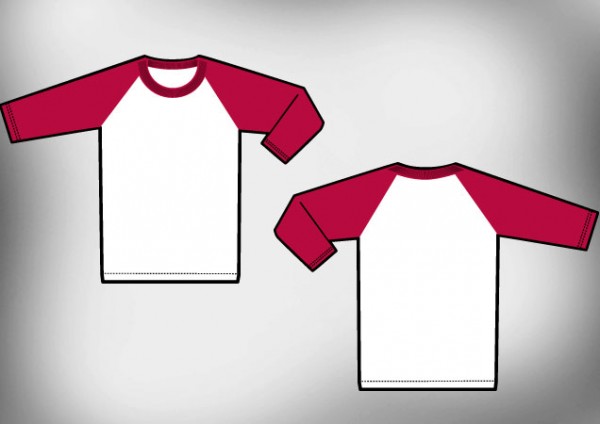 Raglan vector t-shirt template