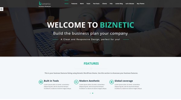 Biznetic – One Page WordPress Business Theme