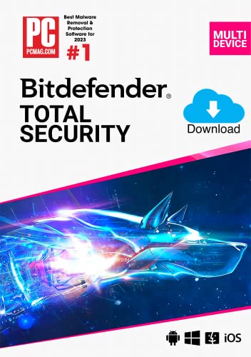 Bitdefender Total Security - 5 Devices | 1 year Subscription | PC/Mac | Activation Code by email